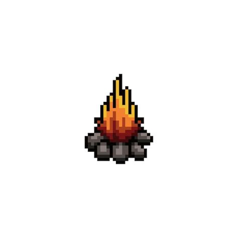 Premium Vector Camp Fire Pixel Art