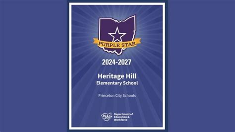 Heritage Hill Earns Purple Star Award Heritage Hill Elementary