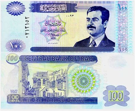 Billete De Irak 100 Dinares Nuevo 2002 Saddam Hussein Bagdad MercadoLibre