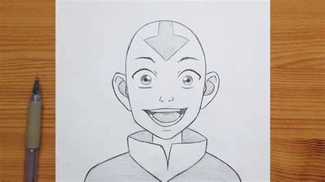 How To Draw Aang Avatar Aang Step By Step Easy Tutorial Youtube