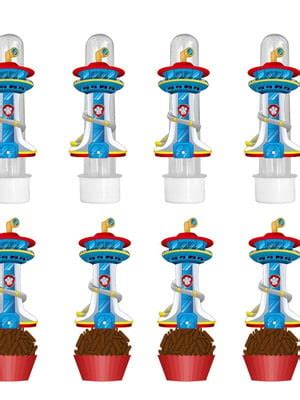 20 Tubetes 60 Tag Doce Personalizado Farol Torre Patrulha Compre