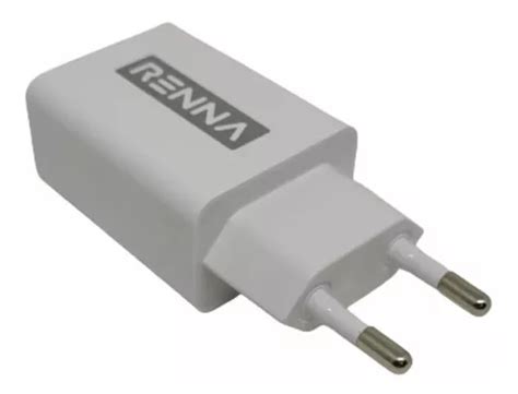 Carregador Tomada Plug Adaptador Fonte Usb V A Bivolt Cor Branco