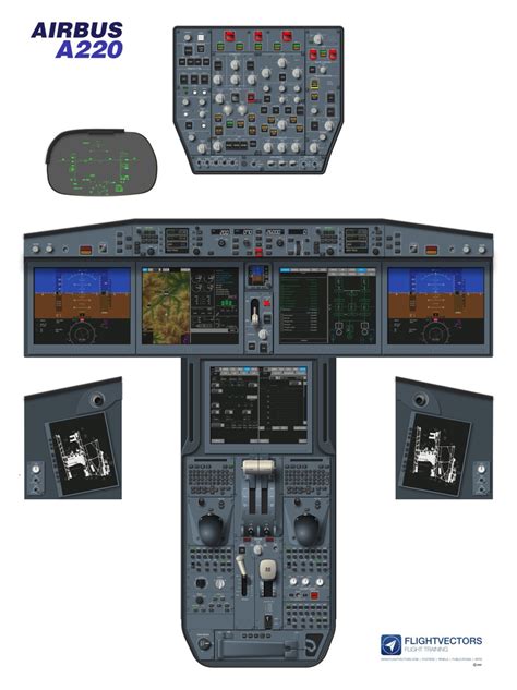 Airbus A220 C300 Flight Deck Cockpit Training Posters By Flightvectors Airbus A300