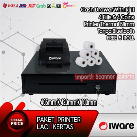 Jual Vazan Paket Alat Kasir Murah Cash Drawer Printer Thermal Usb