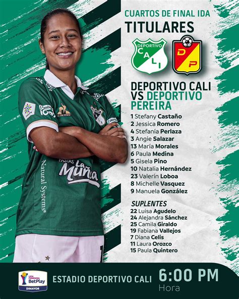 Deportivo Cali Femenino On Twitter Las Titulares Para Enfrentar A