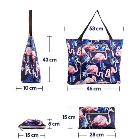 Sac De Plage Pliable Bleu Flamant Rose Marinera