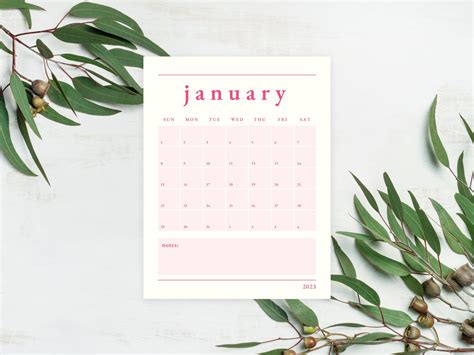 2023 Printable Calendar Portrait Monthly Calendars, Planner Yearly ...