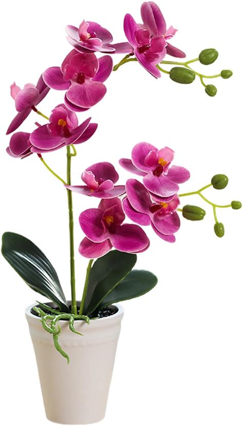 Fake Orchid In Pot Realistic 16inch Faux Orchid Decorative