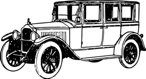 Black And White Vector Image Of A Car Public Domain Vectors Vintage