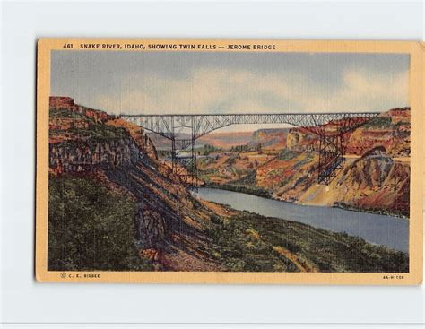 Postcard Snake River, Showing Twin Falls-Jerome Bridge, Twin Falls ...