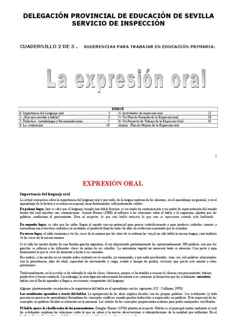 Pdf Comunicacion Linguistica Cuadernillo La Expresion Oral