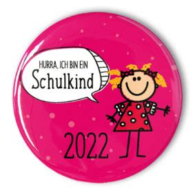 Hurra Ich Bin Ein Schulkind Button Rosa Stylebutton De