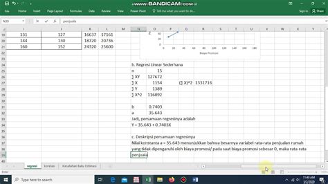 MENGHITUNG REGRESI LINEAR SEDERHANA MENGGUNAKAN MANUAL DAN EXCEL YouTube