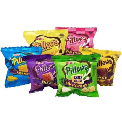 Wafer Pillow Oishi Pillows Snack 10x8gr Cemilan Enak Dan Murah