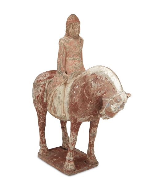 Lot A Chinese Tang Style Earthenware Horse And Rider