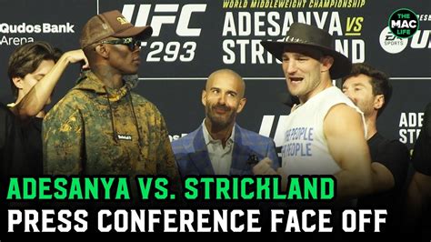 Israel Adesanya Vs Sean Strickland Awkward Face Off YouTube