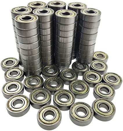 Sackorange 100 PCS 608 ZZ Skateboard Bearings Double Shielded 8x22x7