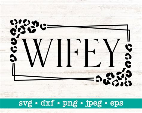 Leopard Wifey Svg Cheetah Wifey Svg Wife Svg Bride Svg Square Frame Svg Wife Cut File Leopard