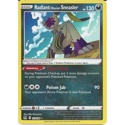 Pokemon Trading Card Game 123 196 Radiant Hisuian Sneasler Radiant