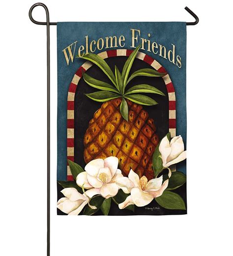 Pineapple Welcome Friends Garden Flag Garden Flags And Buntings