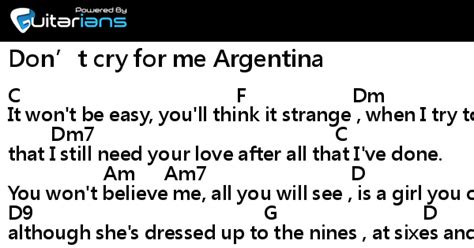 Madonna Dont Cry For Me Argentina 結他譜 Chord譜 吉他譜