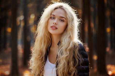 women, Model, Blonde, Women outdoors, Curly hair, Juicy lips HD ...