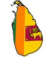 Simplified Map Of Sri Lanka Ceylon Outline With Vector Image