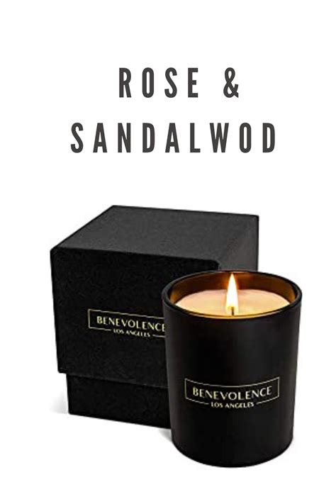 Benevolence La Rose And Sandalwood Scented Candle 8 Oz Scented Candles For Home Scented