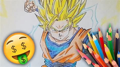 Cómo dibujar a Goku SSJ2 con los MATERIALES MÁS BARATOS YouTube