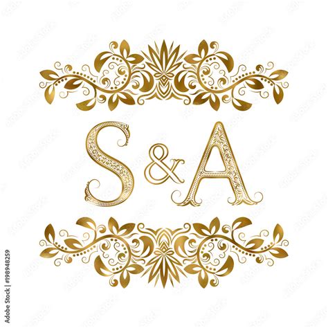 S And A Vintage Initials Logo Symbol The Letters Are Surrounded By