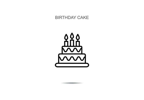 Birthday Cake Icons Vector Illustration On Background Vector