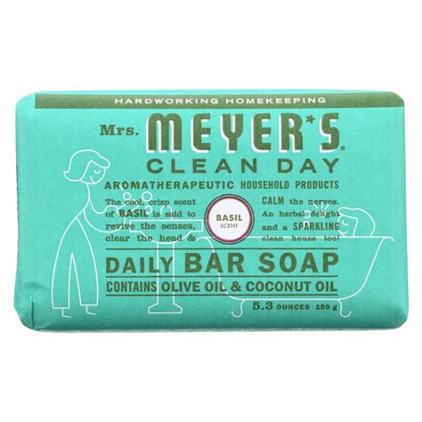 Mrs Meyer S Clean Day Bar Soap Basil Oz Walmart