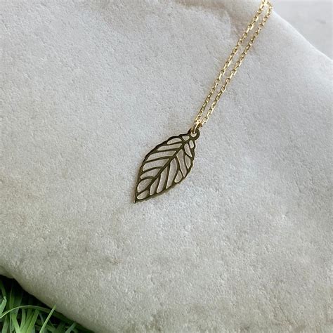 Collier De Feuilles Dor Massif De K Collier De Conception Etsy