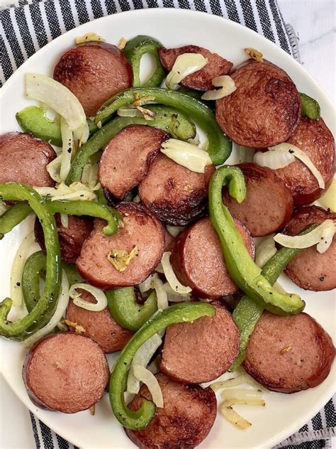 Air Fryer Kielbasa And Peppers Tasty Oven