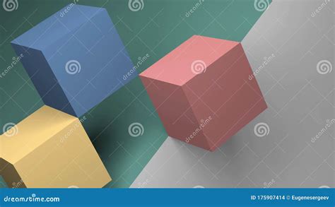 Colorful Cubes, 3d Rendering Illustration Stock Illustration ...