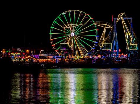 Colorful Ferris Wheel at Night in Szczecin Poland Stock Image - Image of town, firework: 194068269