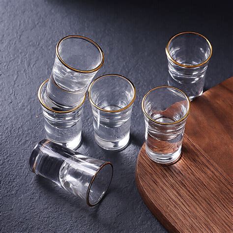 Luxury Crystal Glass Vodka Glass Sake Shochu Glass Bar Liqueur Gold