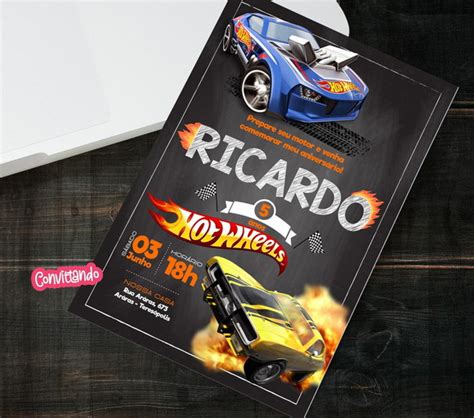 Convite Digital Hot Wheels Elo7 Produtos Especiais