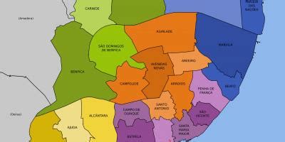 Lisbon districts map - Map of lisbon showing districts (Portugal)