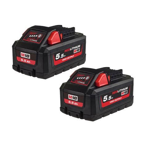 Milwaukee M18 HB5.5 High Output Battery Twin Pack (2x5.5Ah)