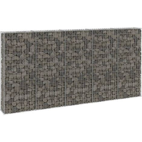 Vidaxl Mur En Gabion Avec Couvercle Acier Galvanis X X Cm