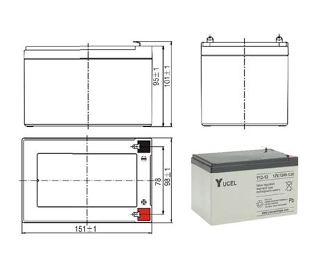 Batterie Plomb Etanche AGM VRLA Y12 12 Yuvolt Yucel Yuasa 12V 12Ah