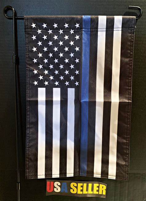 Law Enforcement Garden Flag Free Shipping Usa Blue Line Flag Etsy