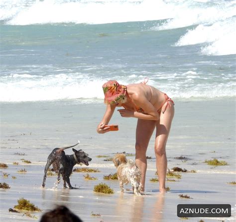 Rose Mcgowan Sexy Seen Wearing A Multi Colored Bikini As She Hits The