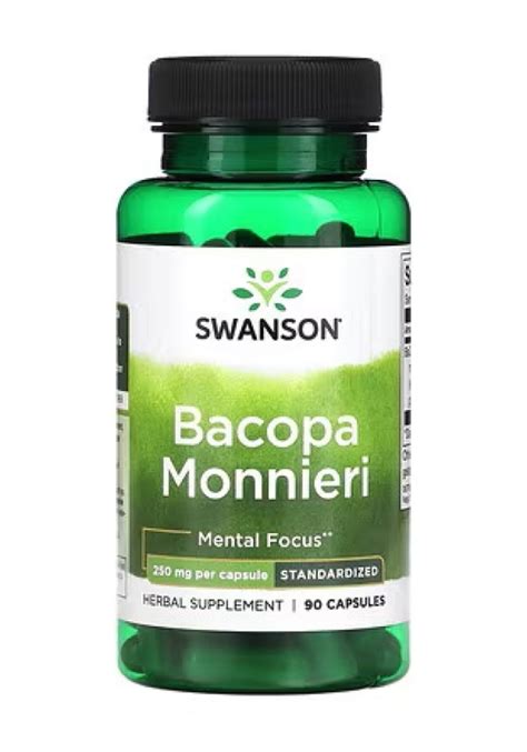 Swanson Bacopa Monnieri Extract Bacognize 250mg 90 Caps Indigo Herbs