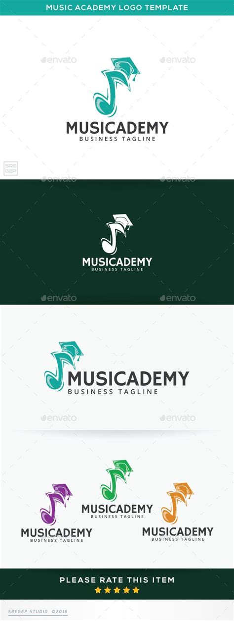 four different logos for music academy, including one with the letter j ...