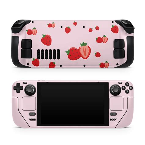 Cute Strawberry Steam Deck Skin Kawaii Pink Color Steam Deck Decal