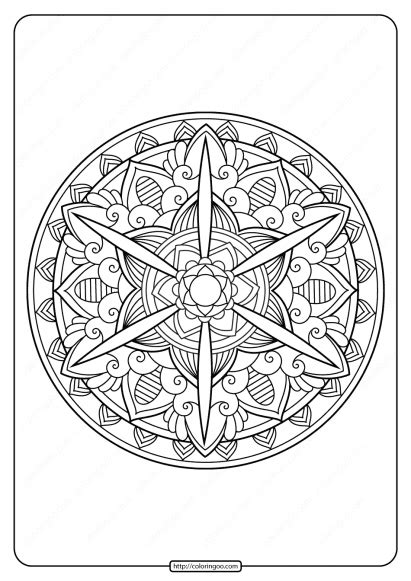 Free Printable Adult Floral Mandala Coloring Page 61