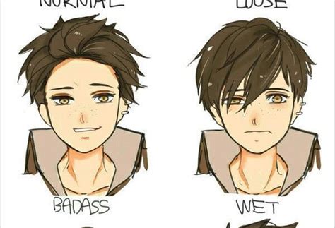 Boy Hairstyles Drawing Reference Anime Male Hairstyle Reference In