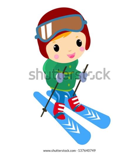 Skiing Boy Stock Vector Royalty Free 137640749